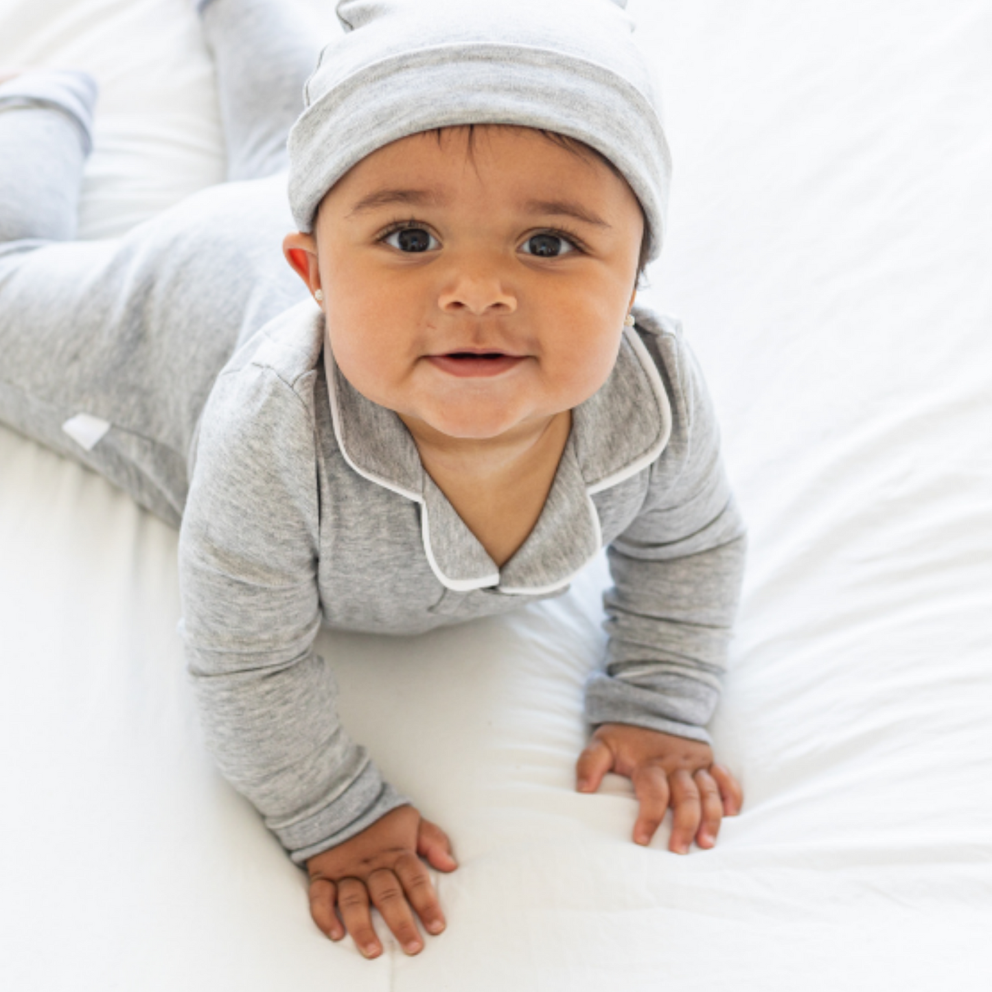 Alphabet Blanket, Heather Grey Pajamas, Bear Ear Beanie and Giraffe Rattle