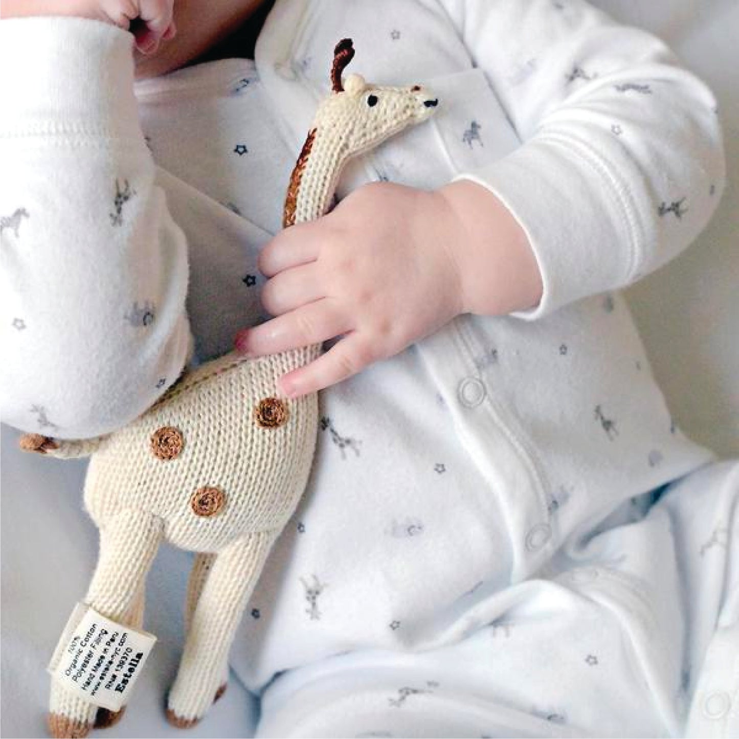 Alphabet Blanket, Heather Grey Pajamas, Bear Ear Beanie and Giraffe Rattle