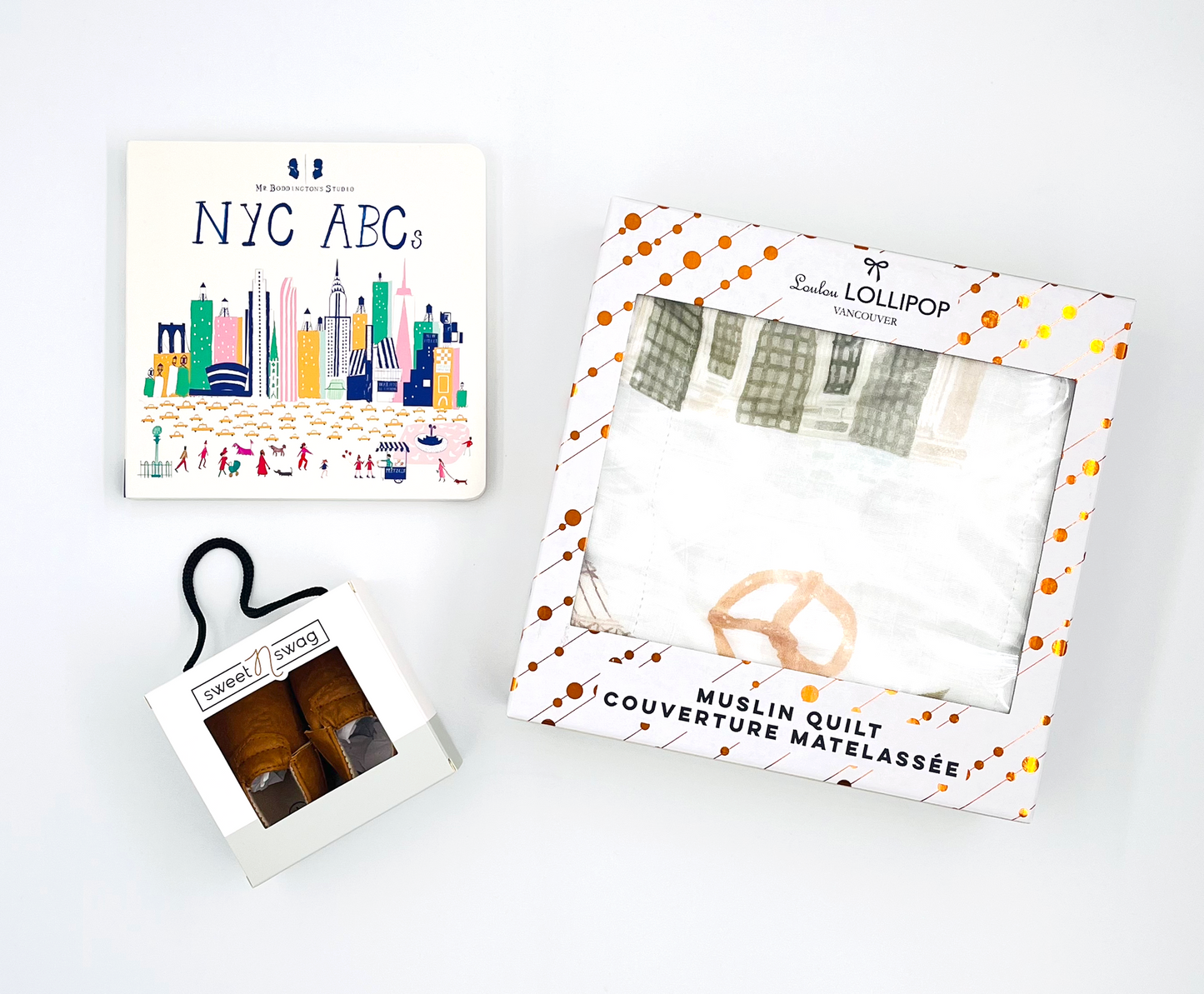 NYC ABC Book with New York Blanket and Moccasins