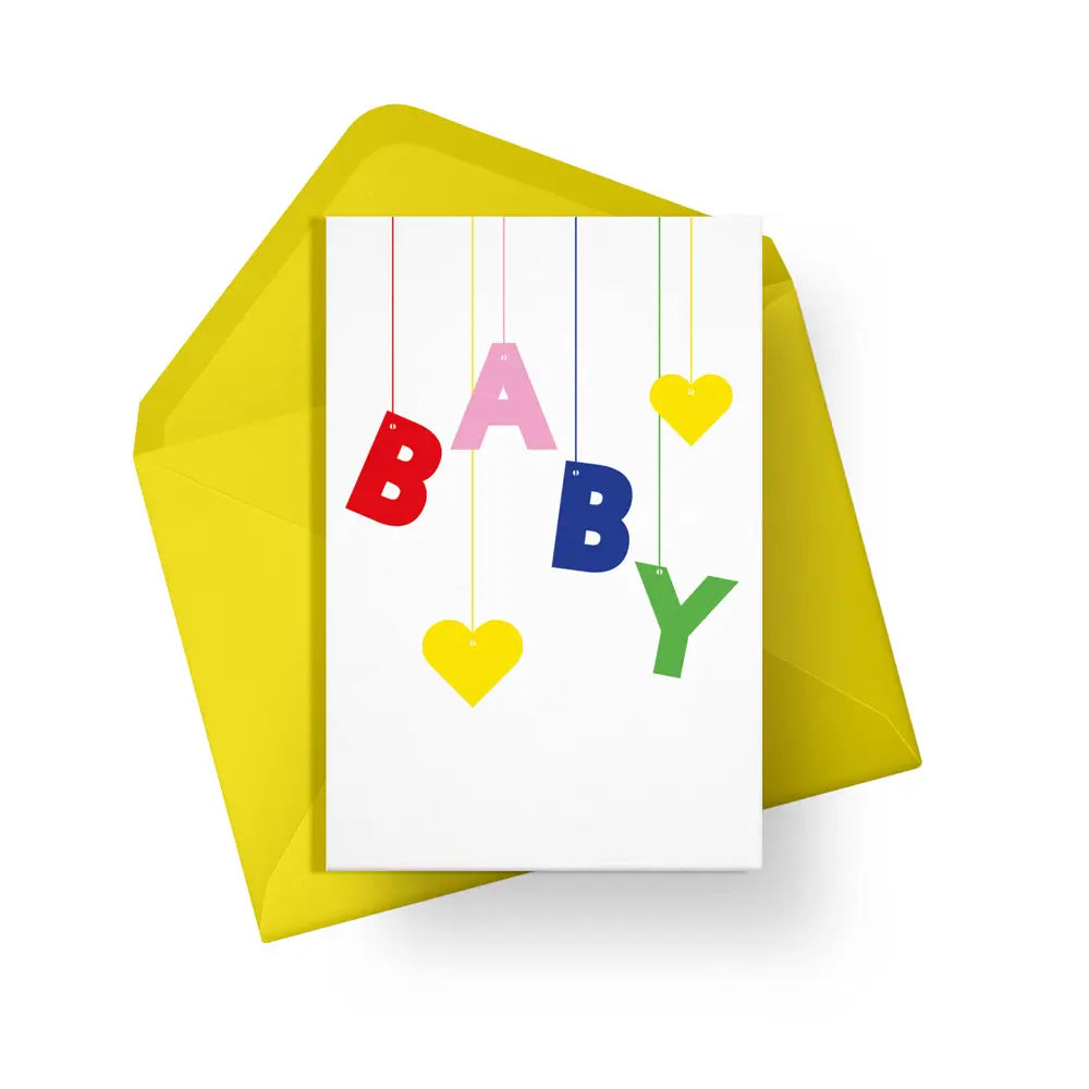 New baby mobile card