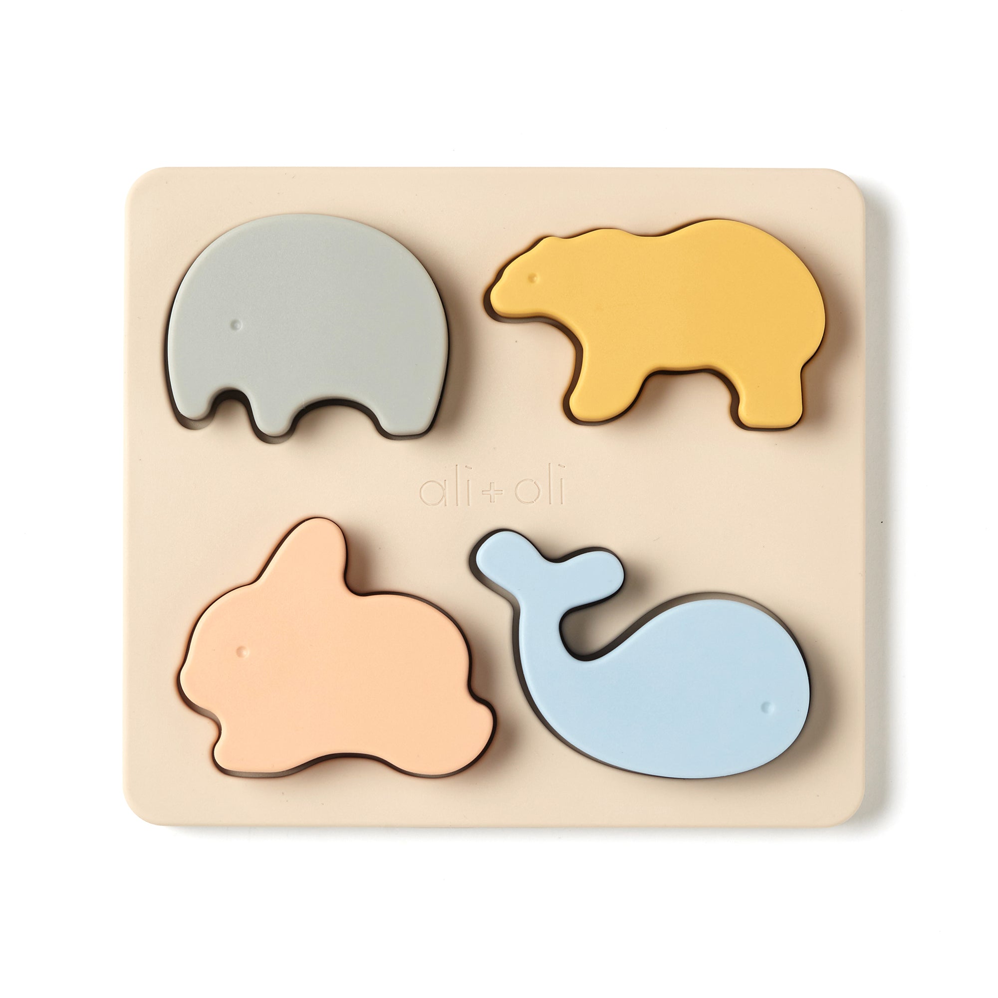 Baby Soft Silicone Mini-Animal Puzzle (4-pc) Toys for Toddlers