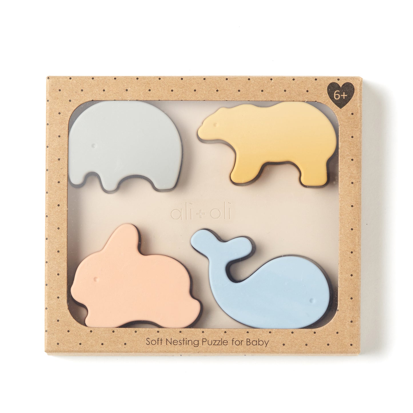 Baby Soft Silicone Mini-Animal Puzzle (4-pc) Toys for Toddlers