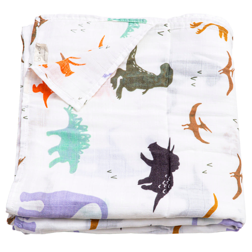 Printed Dinosaurs Muslin Swaddle Blanket