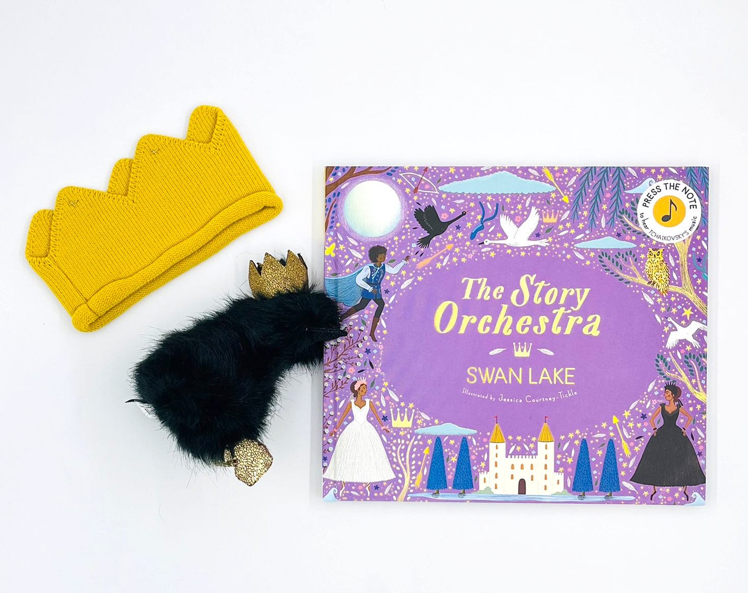 The Story Orchestra: Swan Lake Book, Knitted Crown and Charly Duck Stuffed Animal