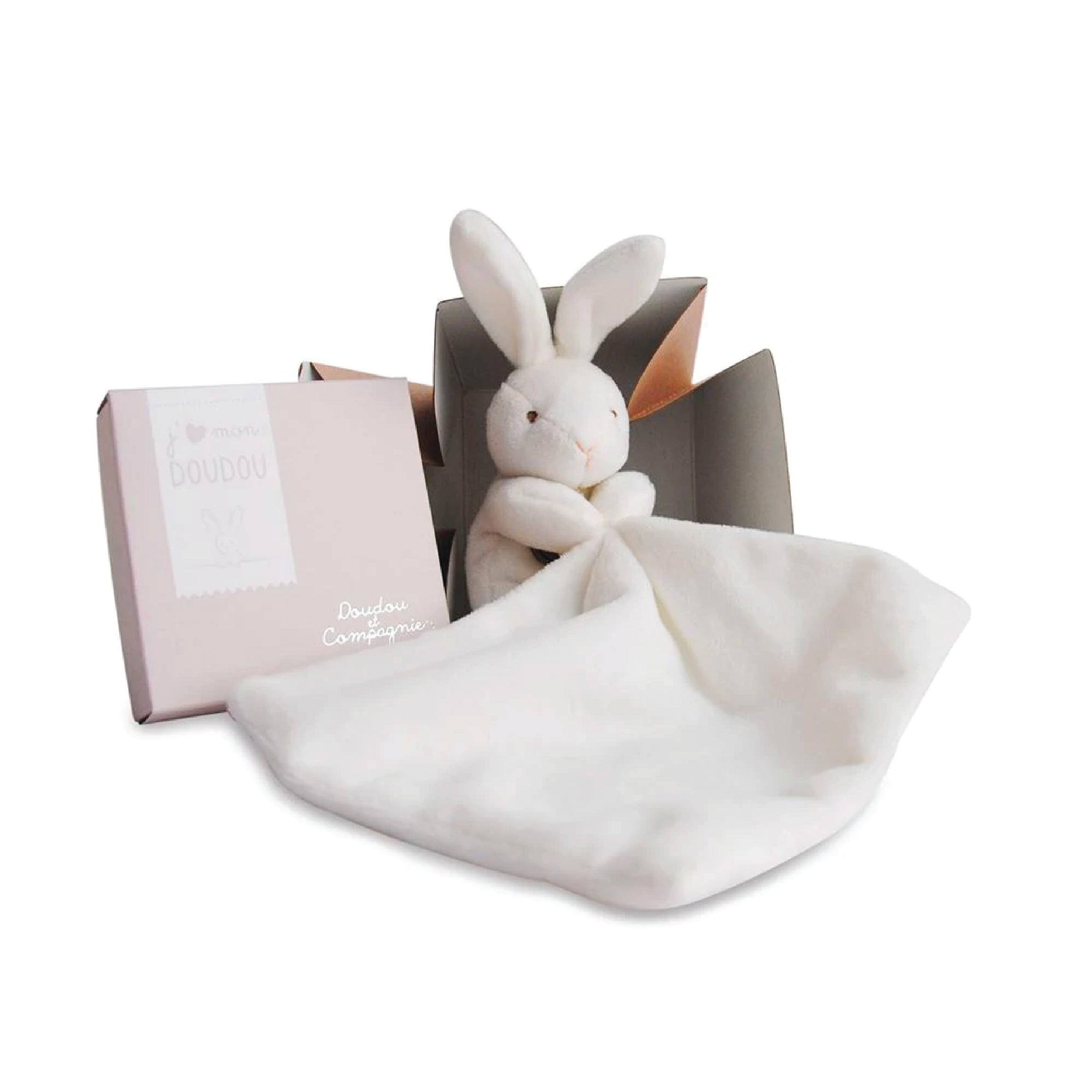 Plush Bunny Lovie Blanket in Flower Box