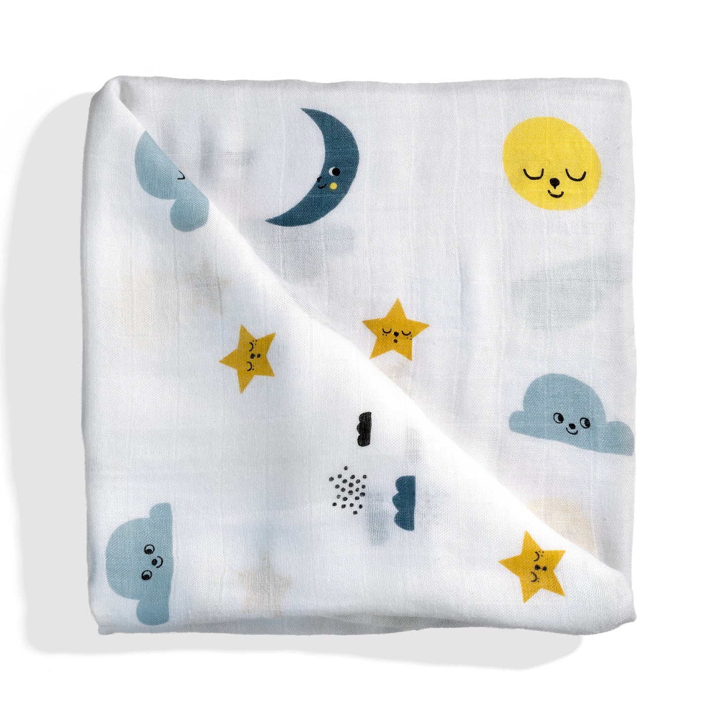 Peekaboo Moon, Grey Pajamas, Moon & Stars Swaddle, and Moon Crib Sheet