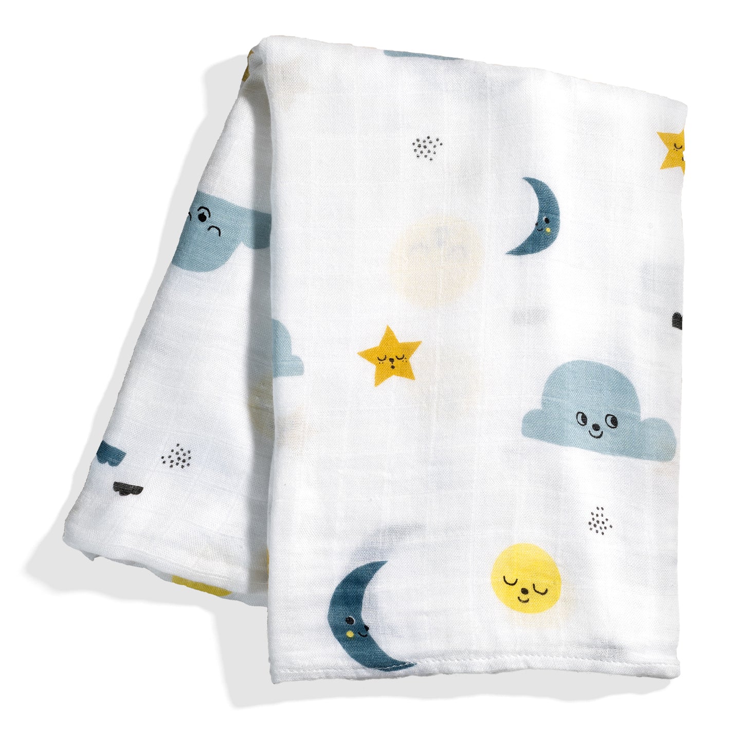 Peekaboo Moon, Grey Pajamas, Moon & Stars Swaddle, and Moon Crib Sheet